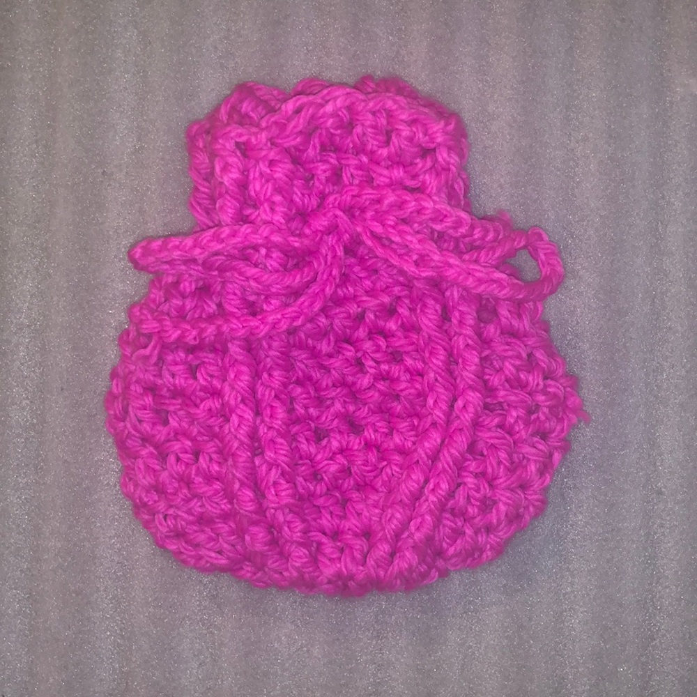 Super large bright mauve drawstring pouch